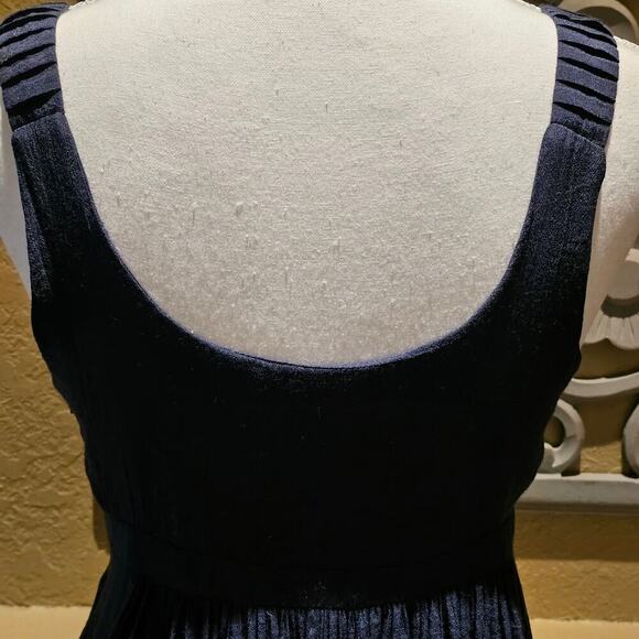 Frisky S Navy Sleeveless Mini Dress Empire Waist Rosette Boho Cottagecore Y2K - Picture 8 of 12